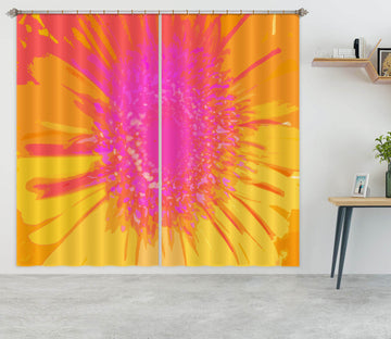 3D Pink Orange Flower 19192 Shandra Smith Curtain Curtains Drapes