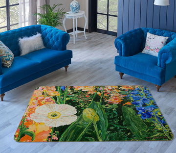 3D Colored Flowers 1033 Allan P. Friedlander Rug Non Slip Rug Mat Mat AJ Creativity Home 