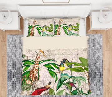 3D Palm Tree Map 2145 Andrea haase Bedding Bed Pillowcases Quilt Quiet Covers AJ Creativity Home 