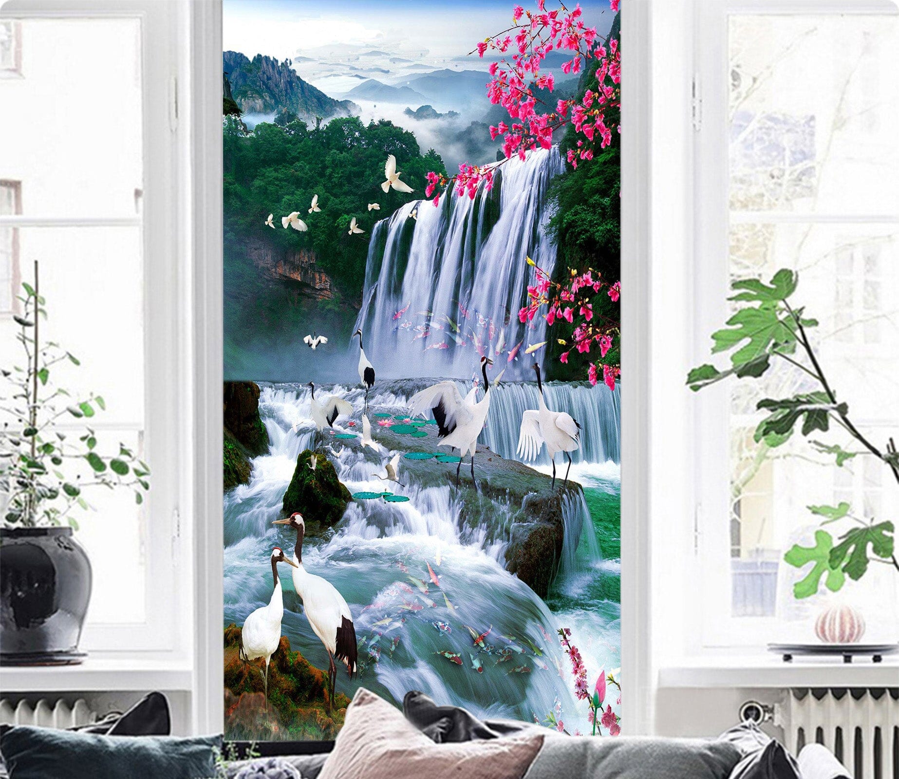 3D Mountain Waterfall 1532 Wall Murals Wallpaper AJ Wallpaper 2 