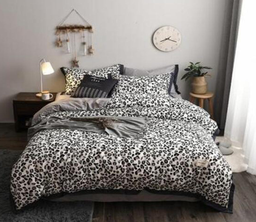 3D Black Leopard 14019 Bed Pillowcases Quilt