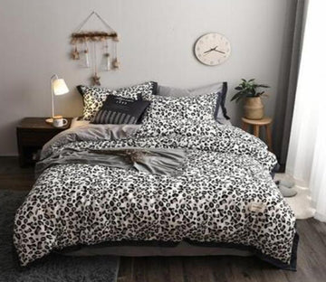 3D Black Leopard 14019 Bed Pillowcases Quilt