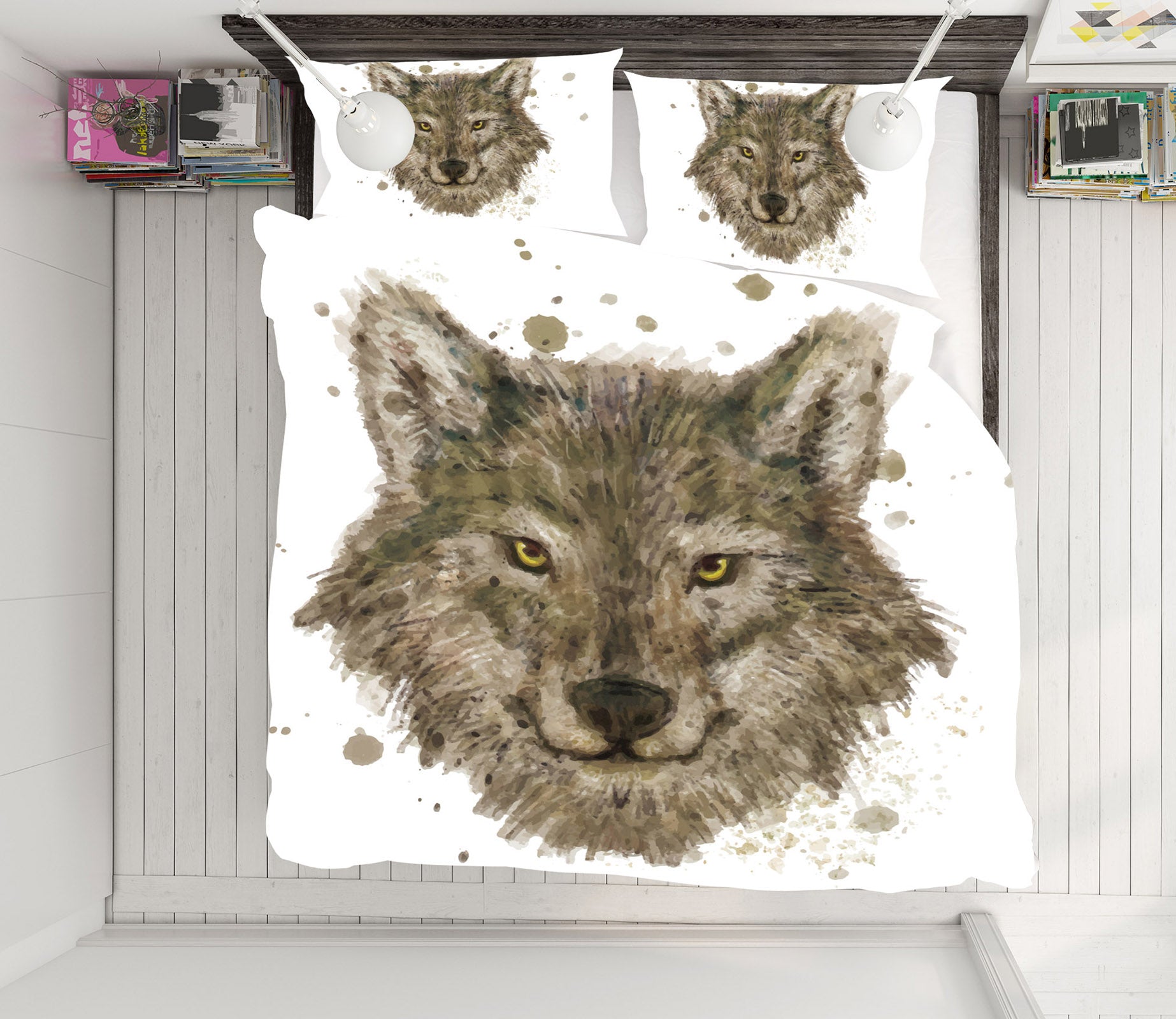 3D Wolf 59046 Bed Pillowcases Quilt