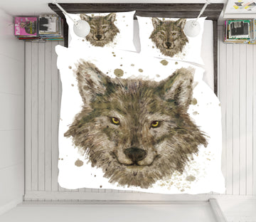 3D Wolf 59046 Bed Pillowcases Quilt