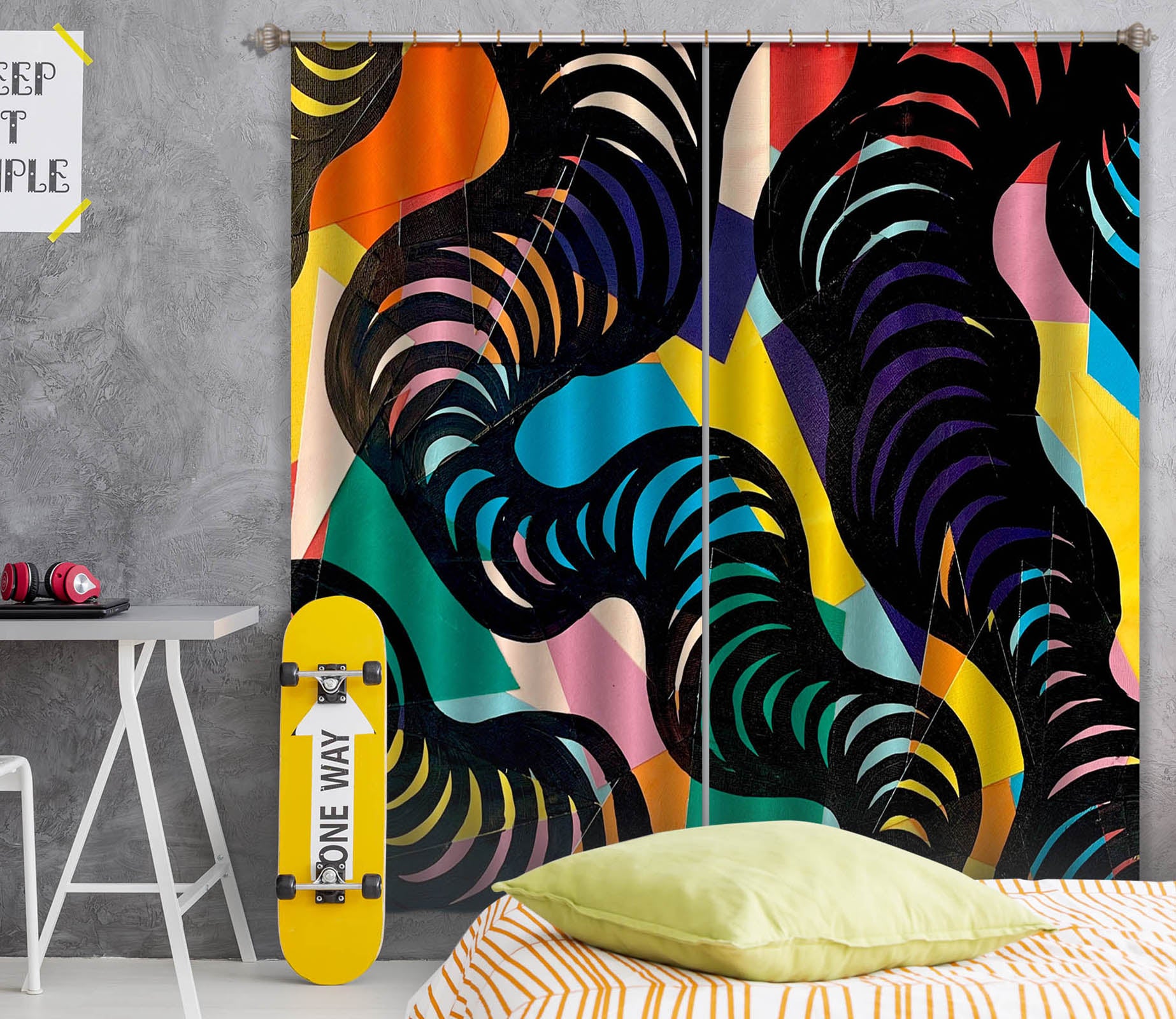 3D Color Graphics 374 Jacqueline Reynoso Curtain Curtains Drapes