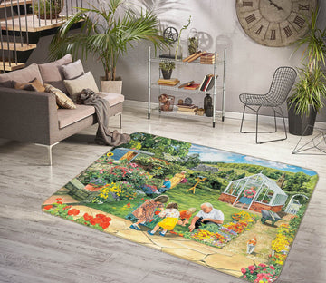 3D Gardening With Grandad 1075 Trevor Mitchell Rug Non Slip Rug Mat Mat AJ Creativity Home 
