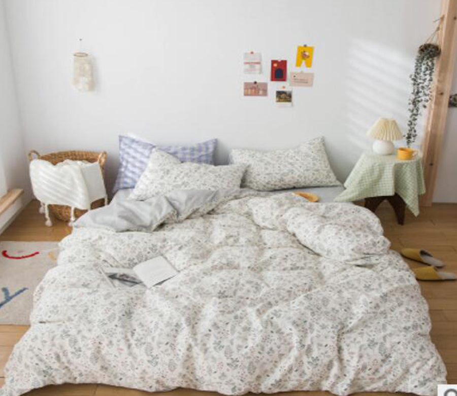 3D Light Green Floral 15094 Bed Pillowcases Quilt