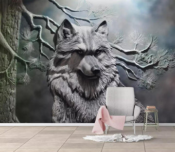 3D Embossed Wolf WC524 Wall Murals