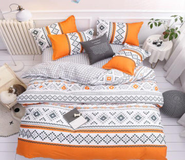 3D Orange Pattern Totem 5149 Bed Pillowcases Quilt