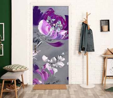3D Purple Flowers 3067 Skromova Marina Door Mural