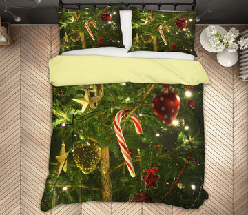 3D Candy Cane Pendant 50012 Christmas Quilt Duvet Cover Xmas Bed Pillowcases