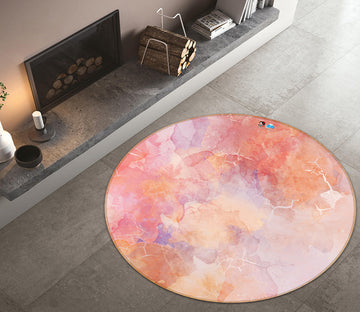 3D Pink 64047 Round Non Slip Rug Mat