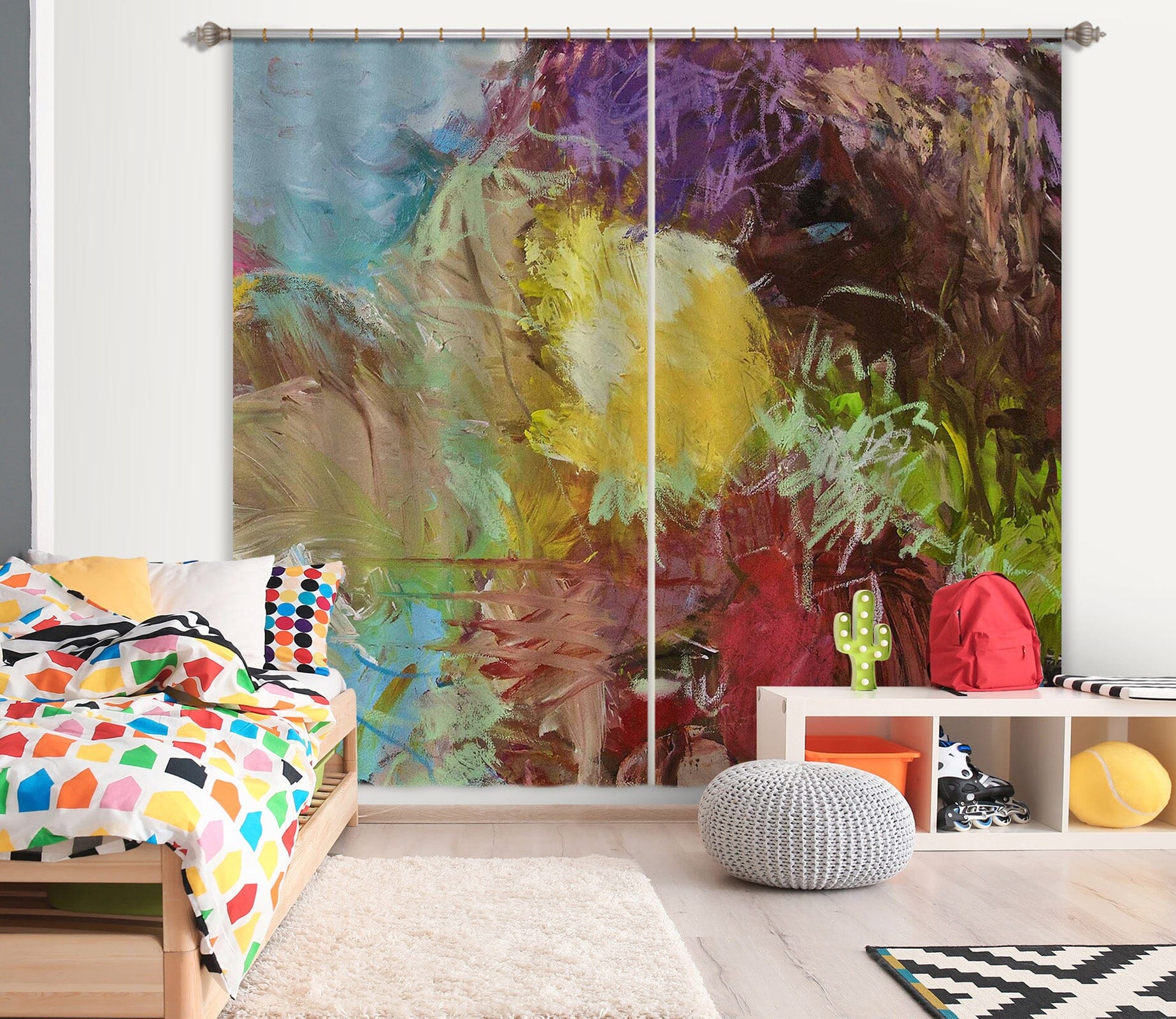 3D Color Graffiti 201 Allan P. Friedlander Curtain Curtains Drapes Curtains AJ Creativity Home 