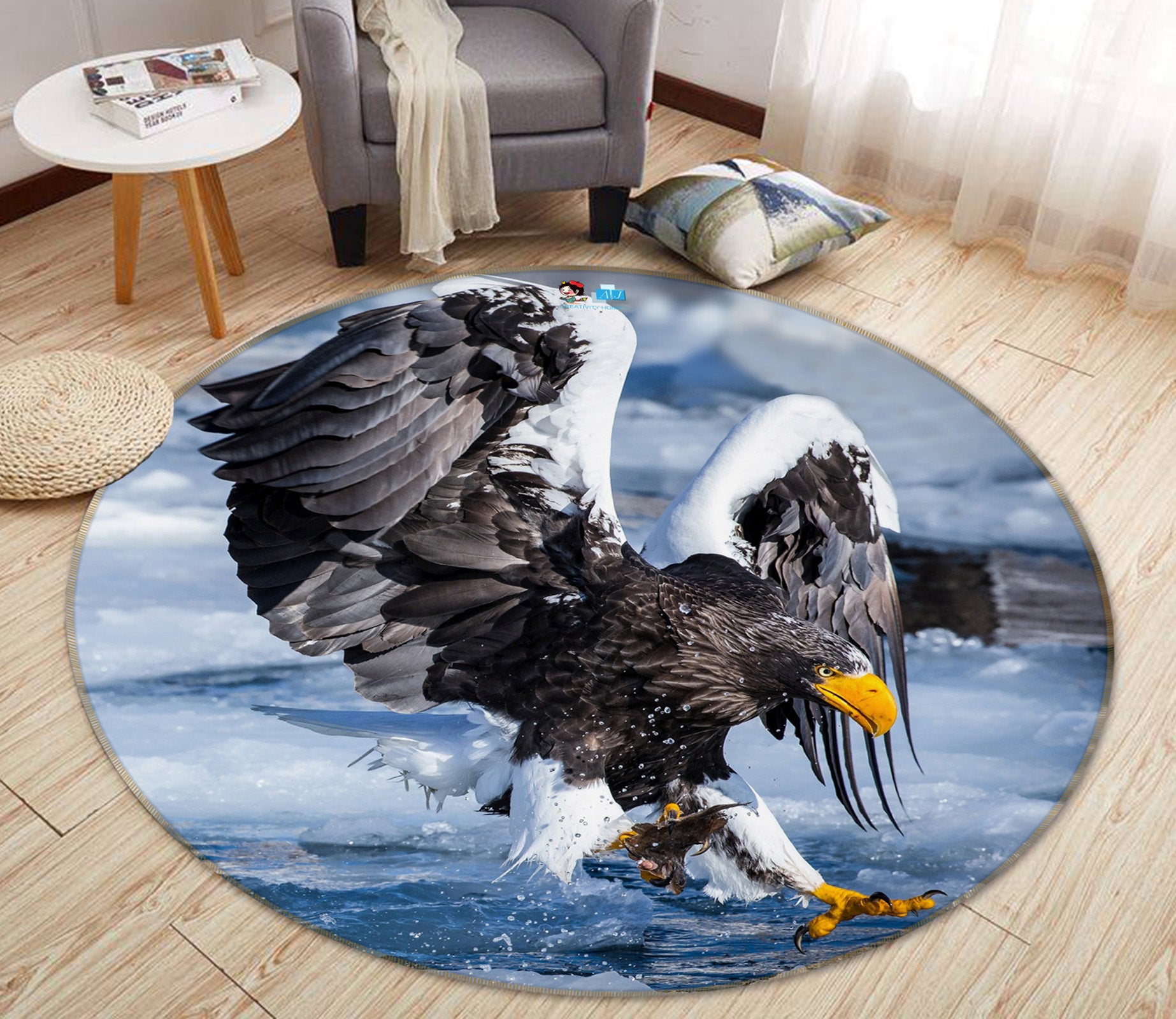 3D Eagle 74045 Round Non Slip Rug Mat