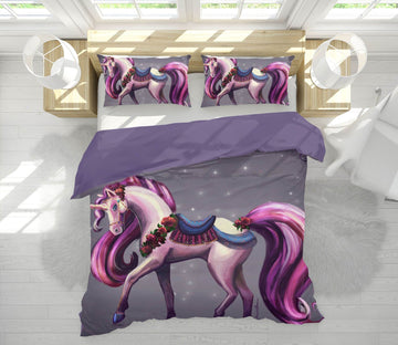 3D Unicorn Queen 118 Rose Catherine Khan Bedding Bed Pillowcases Quilt Quiet Covers AJ Creativity Home 