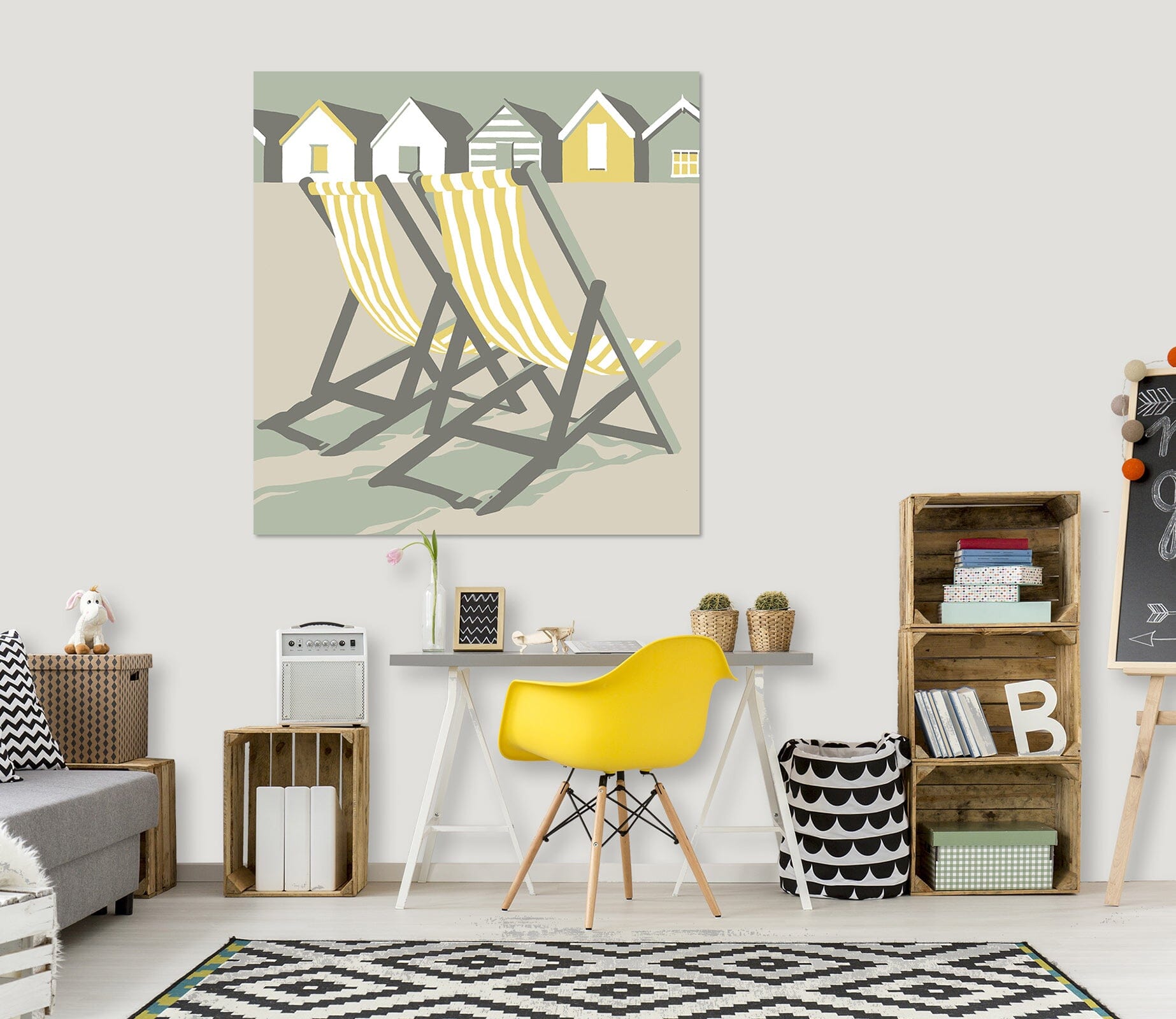 3D Southwold Deckchairs 061 Steve Read Wall Sticker Wallpaper AJ Wallpaper 2 