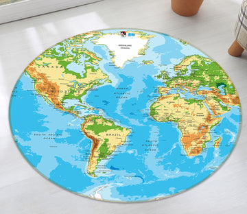 3D Map 72114 Round Non Slip Rug Mat