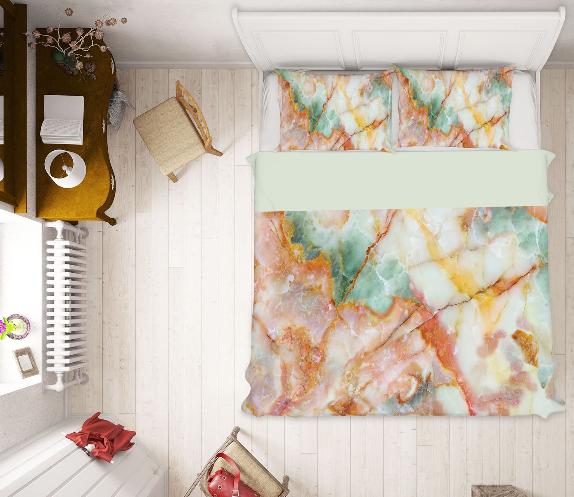 3D Multicolored Marble 16020 Bed Pillowcases Quilt