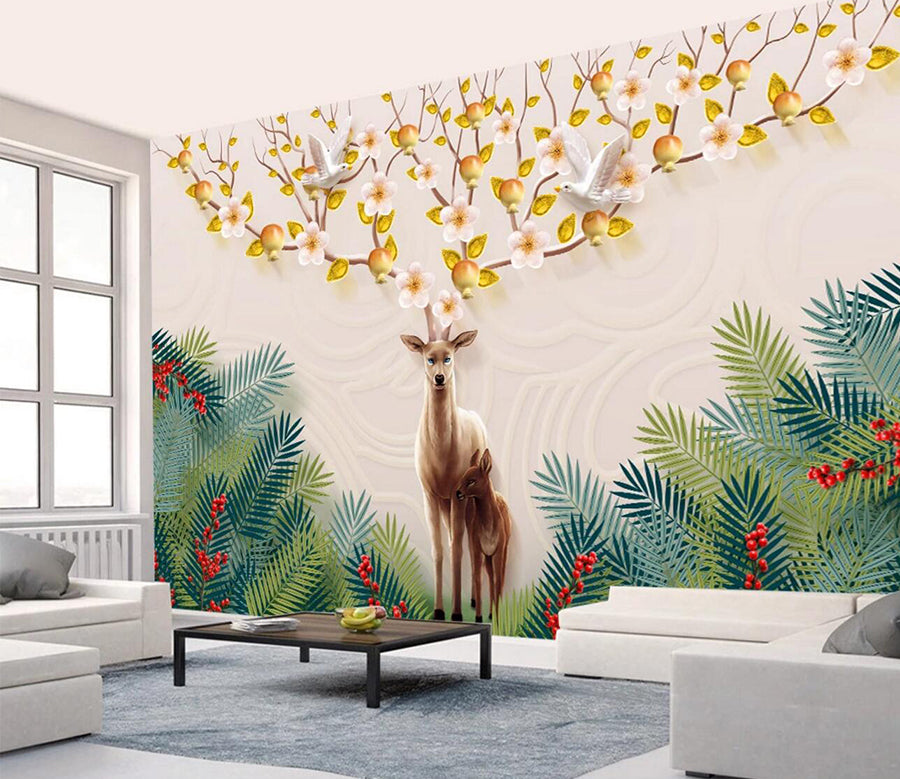 3D Deer Grass WC435 Wall Murals