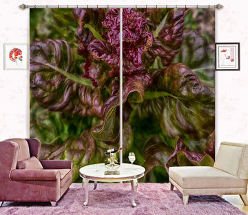 3D Red Leaf 012 Jerry LoFaro Curtain Curtains Drapes