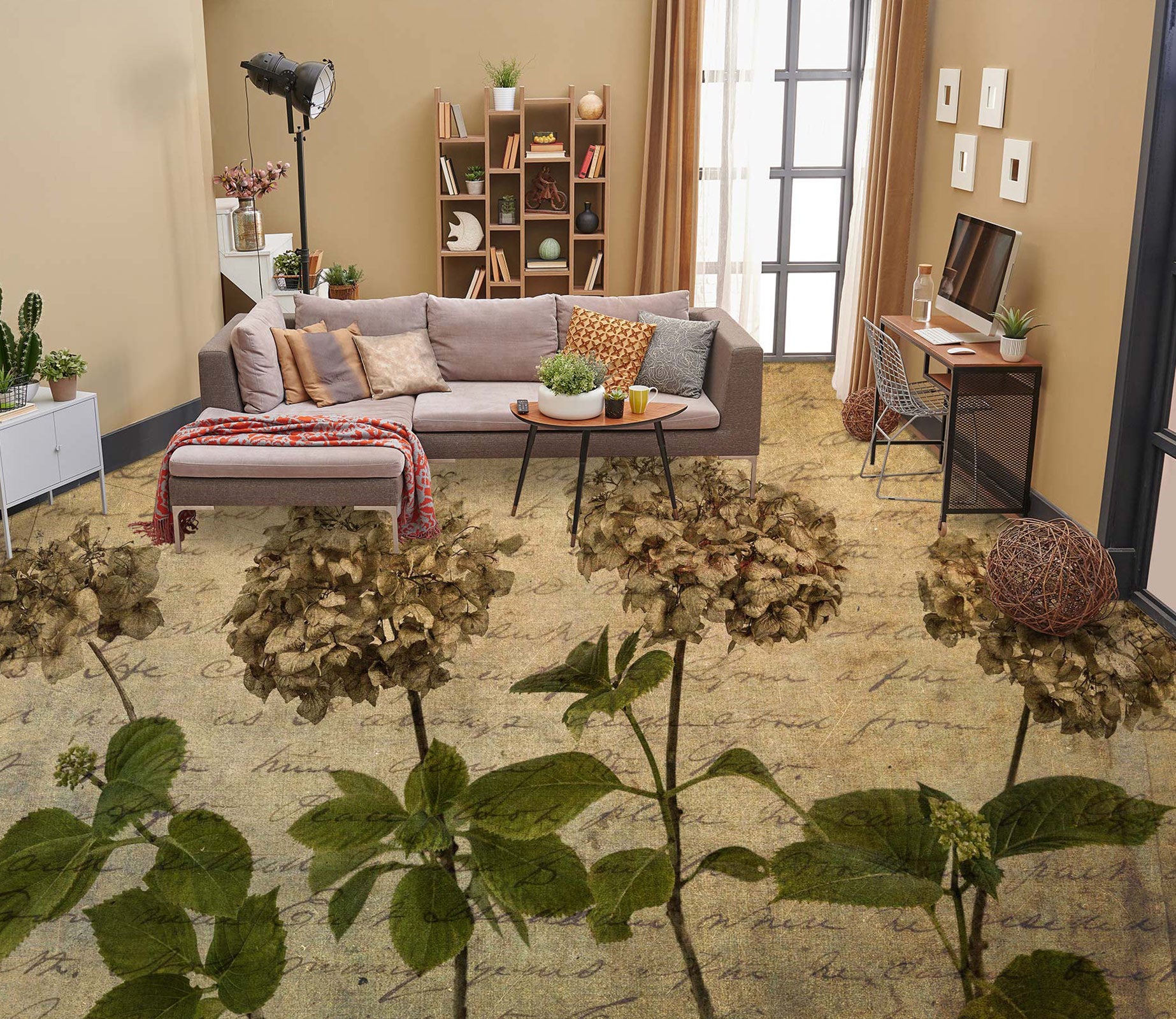 3D Flower Pattern 9867 Assaf Frank Floor Mural