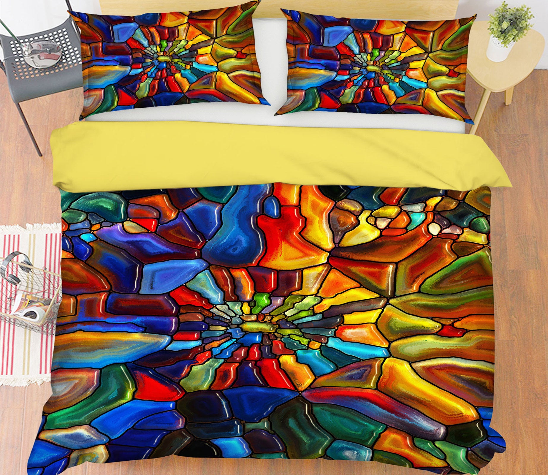 3D Color Block 13187 Bed Pillowcases Quilt