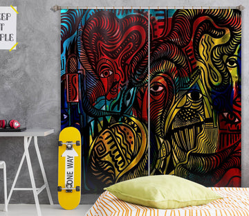 3D Abstract Painting 377 Jacqueline Reynoso Curtain Curtains Drapes