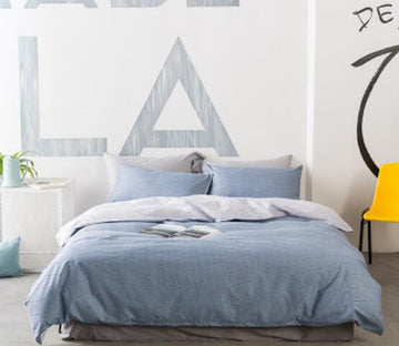 3D Light Blue 30296 Bed Pillowcases Quilt