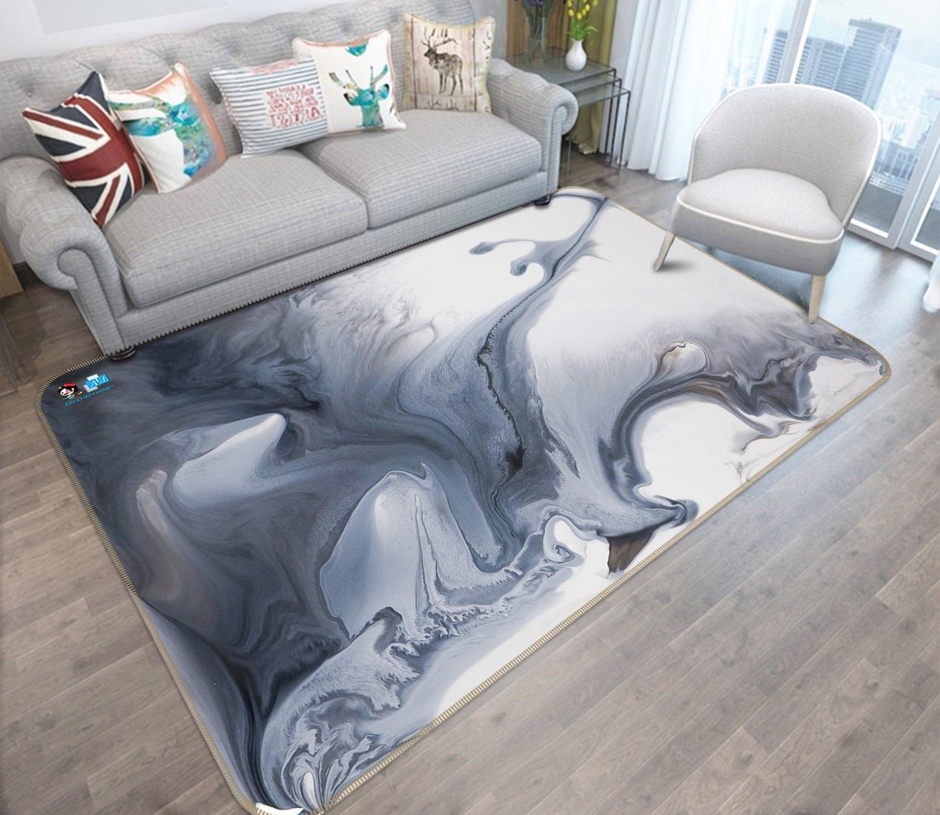 3D Ink Pattern 6587 Non Slip Rug Mat Mat AJ Creativity Home 