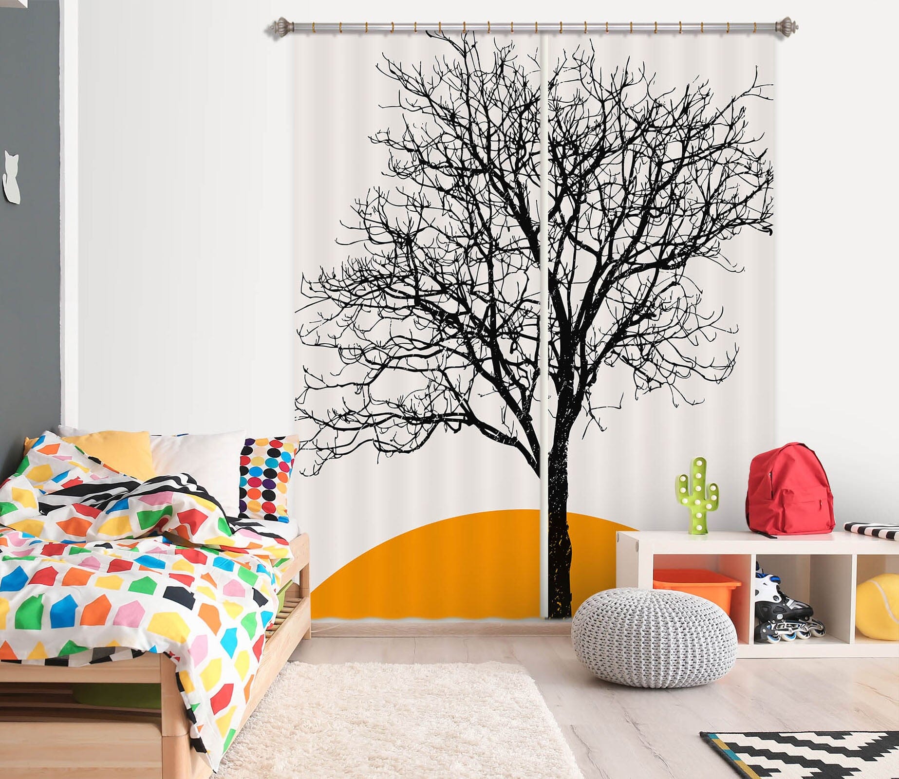 3D Dead Tree 1120 Boris Draschoff Curtain Curtains Drapes Curtains AJ Creativity Home 