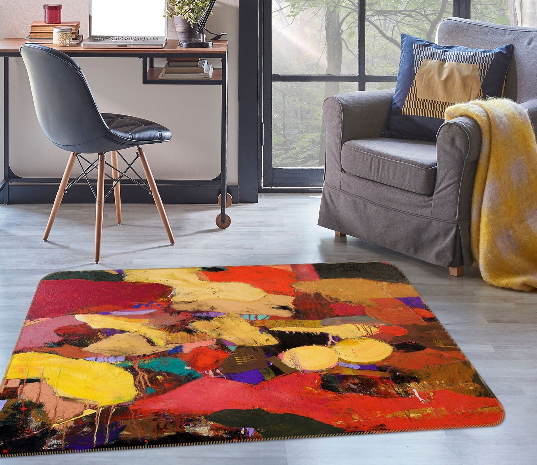 3D Abstract Art 1075 Allan P. Friedlander Rug Non Slip Rug Mat Mat AJ Creativity Home 