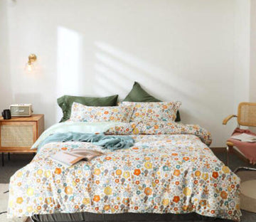 3D Yellow Floral 50028 Bed Pillowcases Quilt