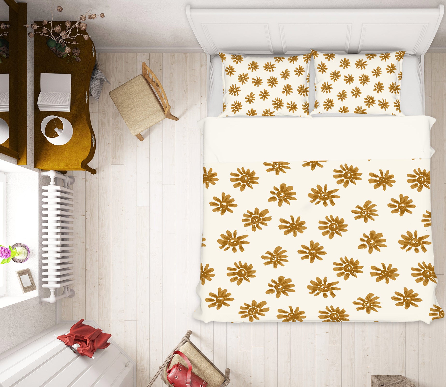 3D Brown Flowers 109139 Kashmira Jayaprakash Bedding Bed Pillowcases Quilt