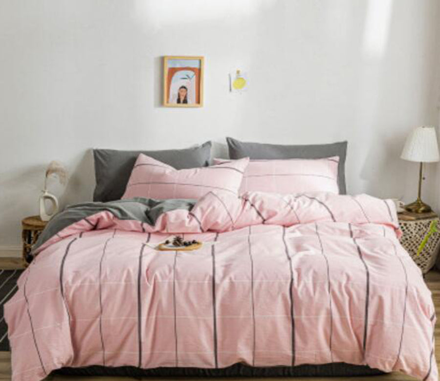3D Pink Strip 15039 Bed Pillowcases Quilt