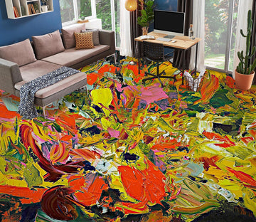 3D Yellow Red Pigment Pattern 9924 Allan P. Friedlander Floor Mural