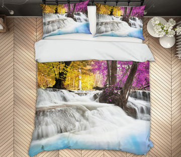 3D Tree Waterfall 12201 Bed Pillowcases Quilt