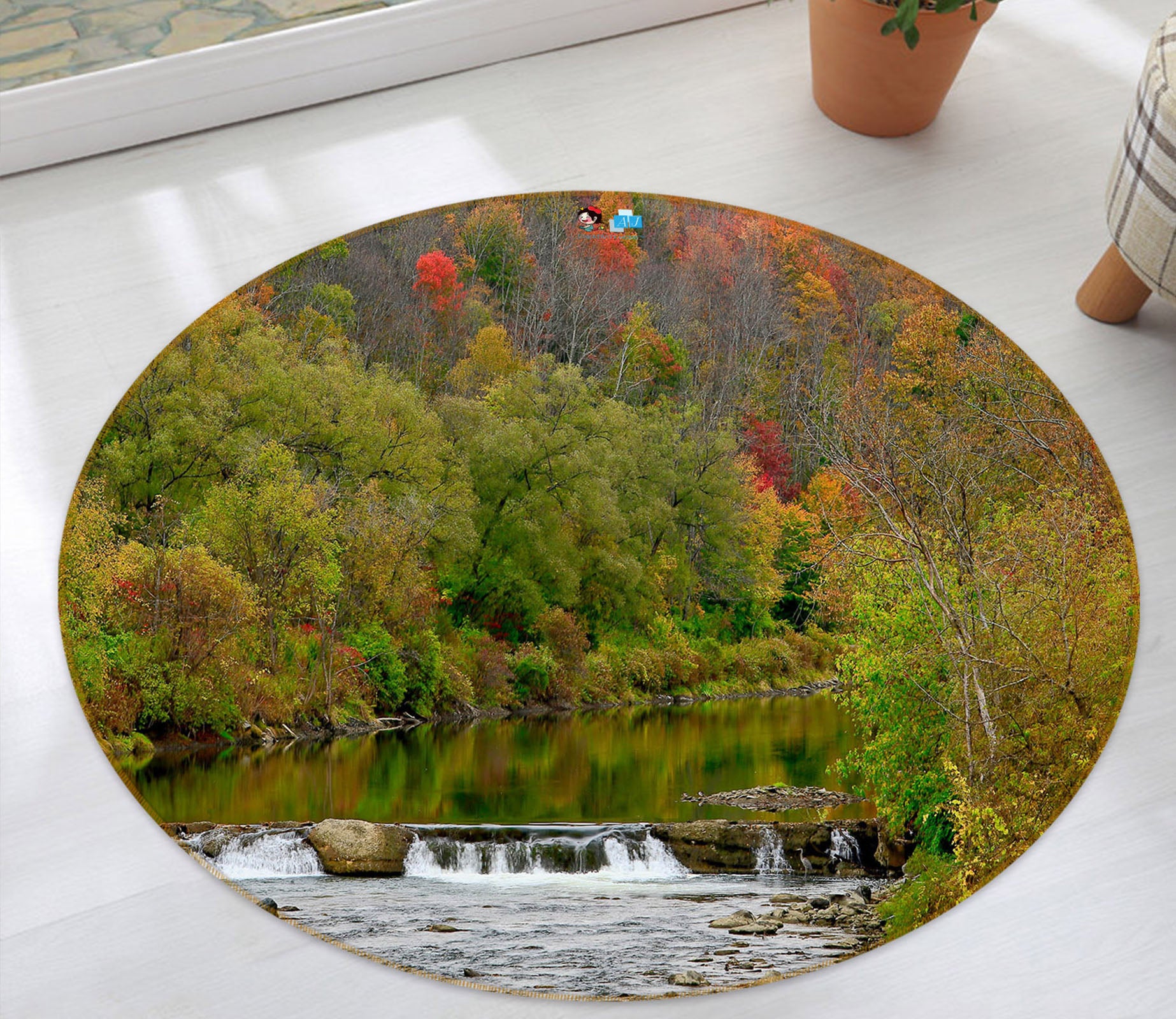 3D Forest 11198 Kathy Barefield Rug Round Non Slip Rug Mat