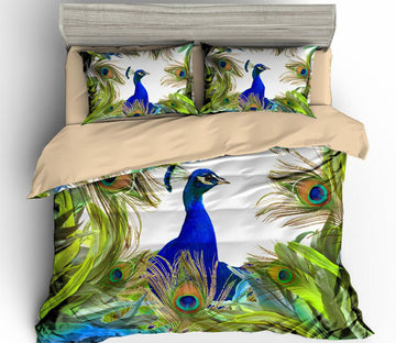 3D Peacock King 1167 Bed Pillowcases Quilt