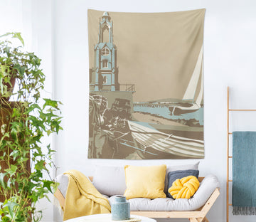 3D Seaside Building 5391 Steve Read Tapestry Hanging Cloth Hang