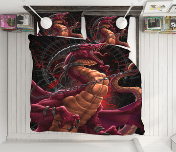 3D Fuchsia Dragon Chain 4094 Tom Wood Bedding Bed Pillowcases Quilt