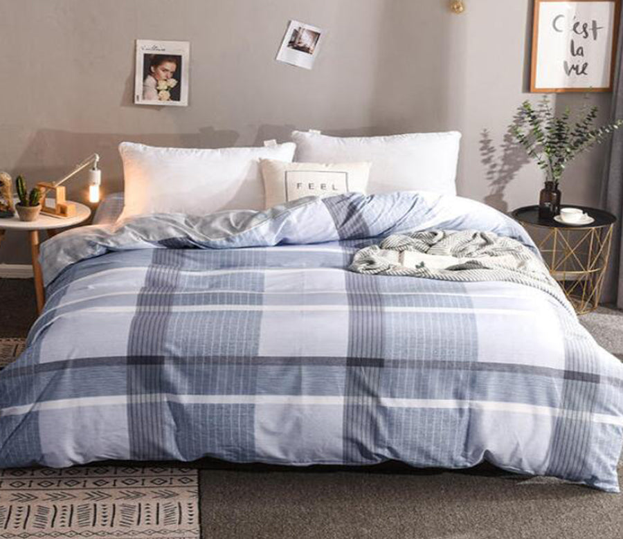 3D Gray Grid 4179 Bed Pillowcases Quilt