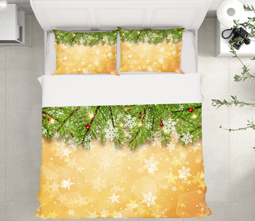 3D Branches Snowflake 51062 Christmas Quilt Duvet Cover Xmas Bed Pillowcases