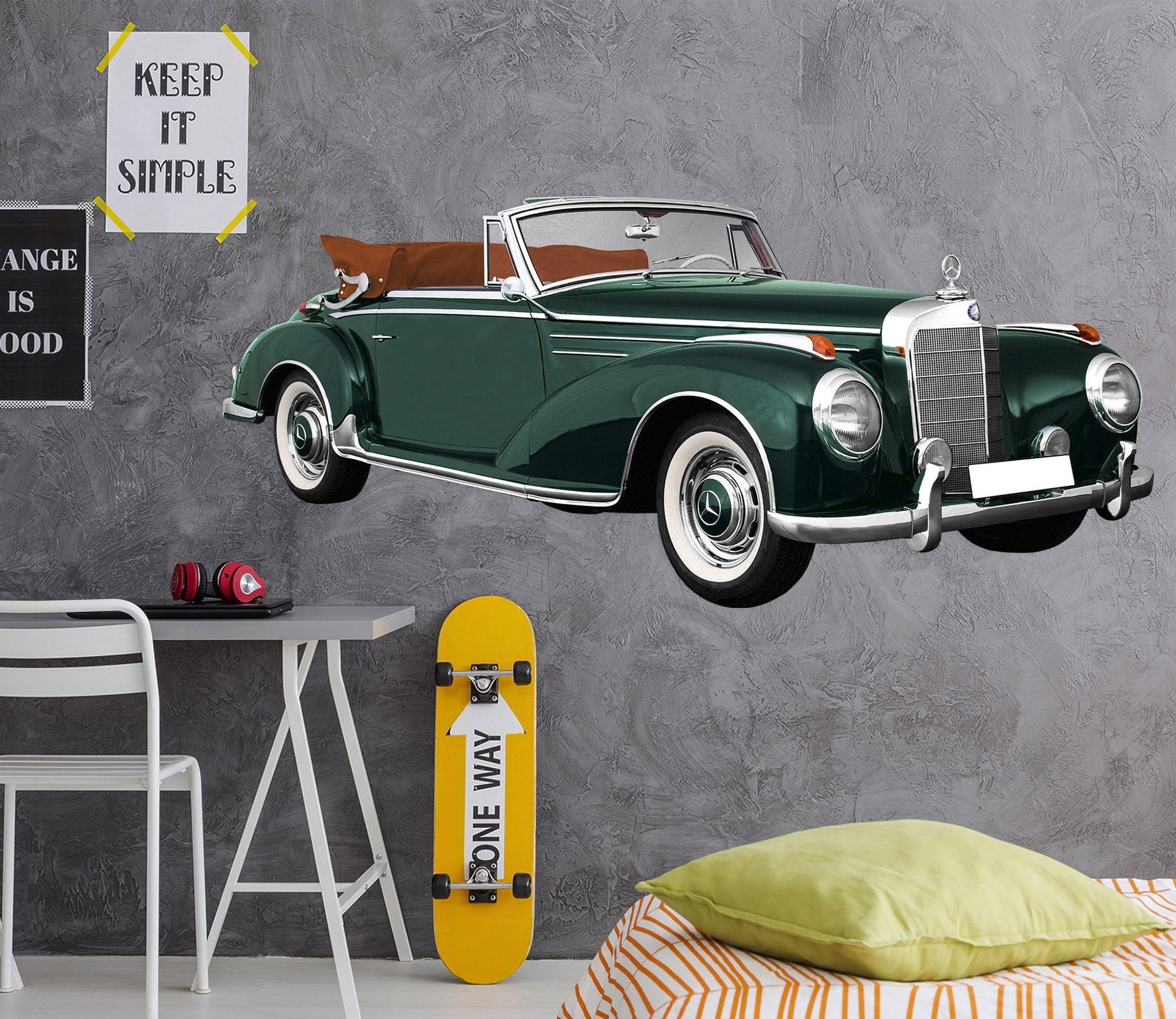 3D Mercedes-benz GREEN 0199 Vehicles Wallpaper AJ Wallpaper 