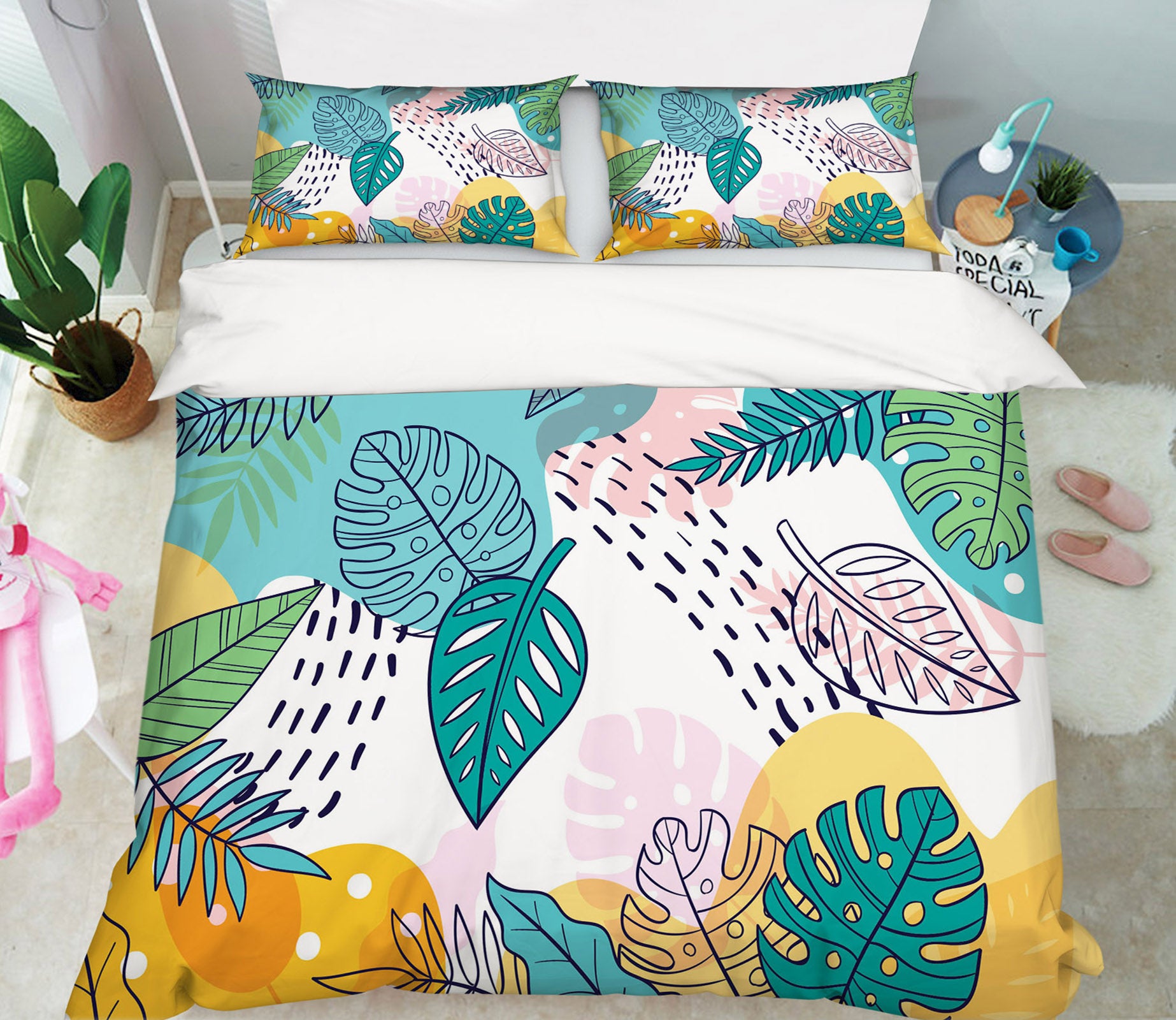 3D Leaves 60190 Bed Pillowcases Quilt