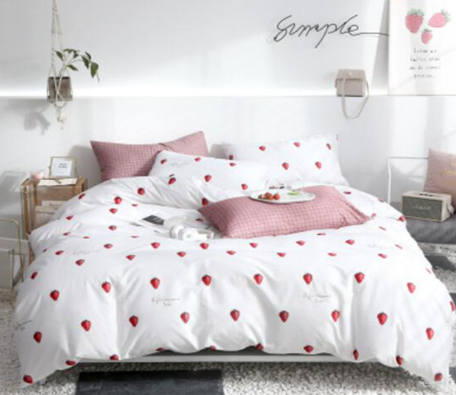3D Strawberry 16058 Bed Pillowcases Quilt