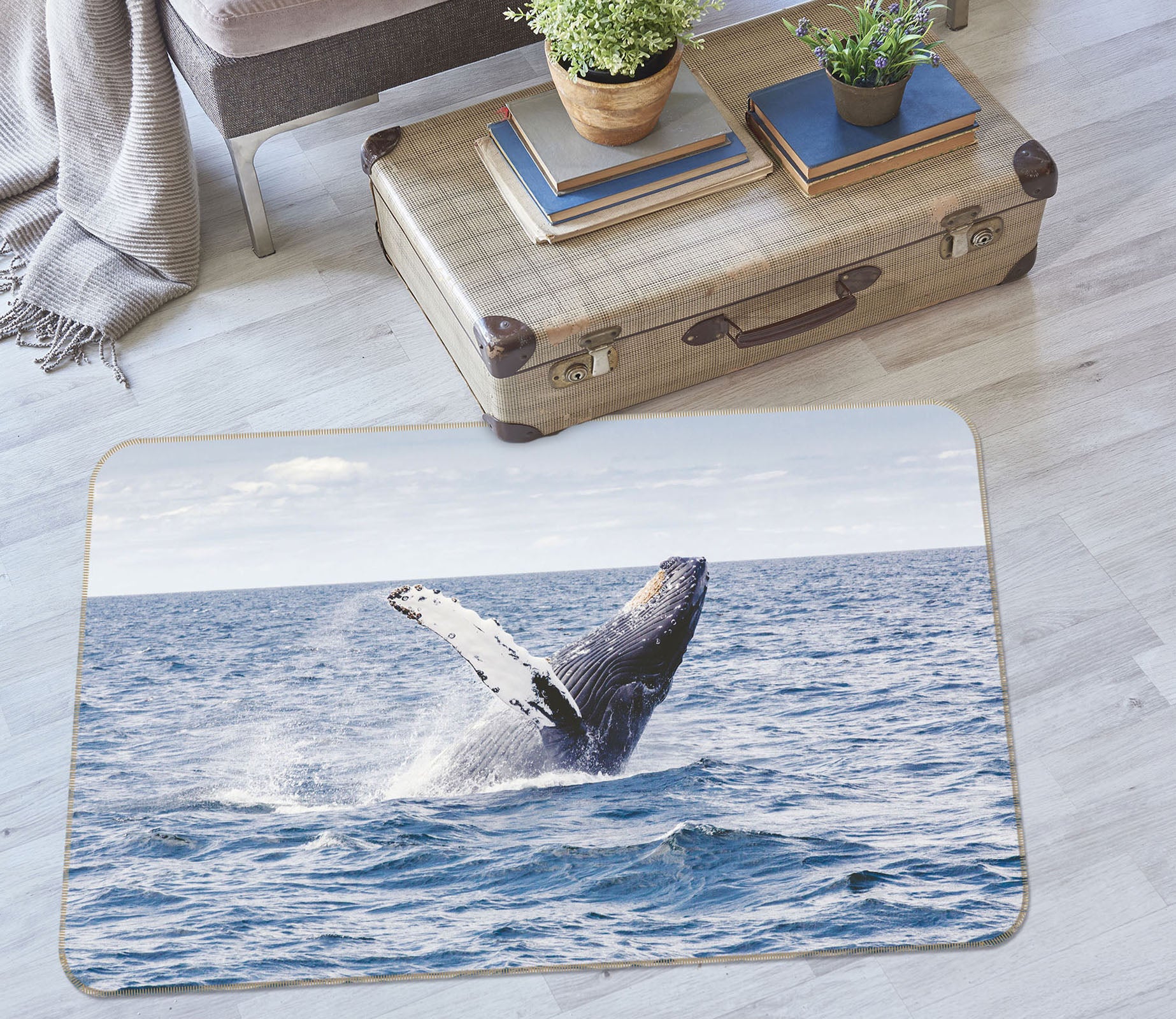 3D Whale Sea 098 Animal Non Slip Rug Mat