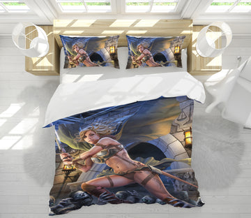 3D Female Warrior 4099 Tom Wood Bedding Bed Pillowcases Quilt
