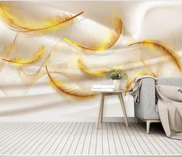 3D Golden Feather 2298 Wall Murals