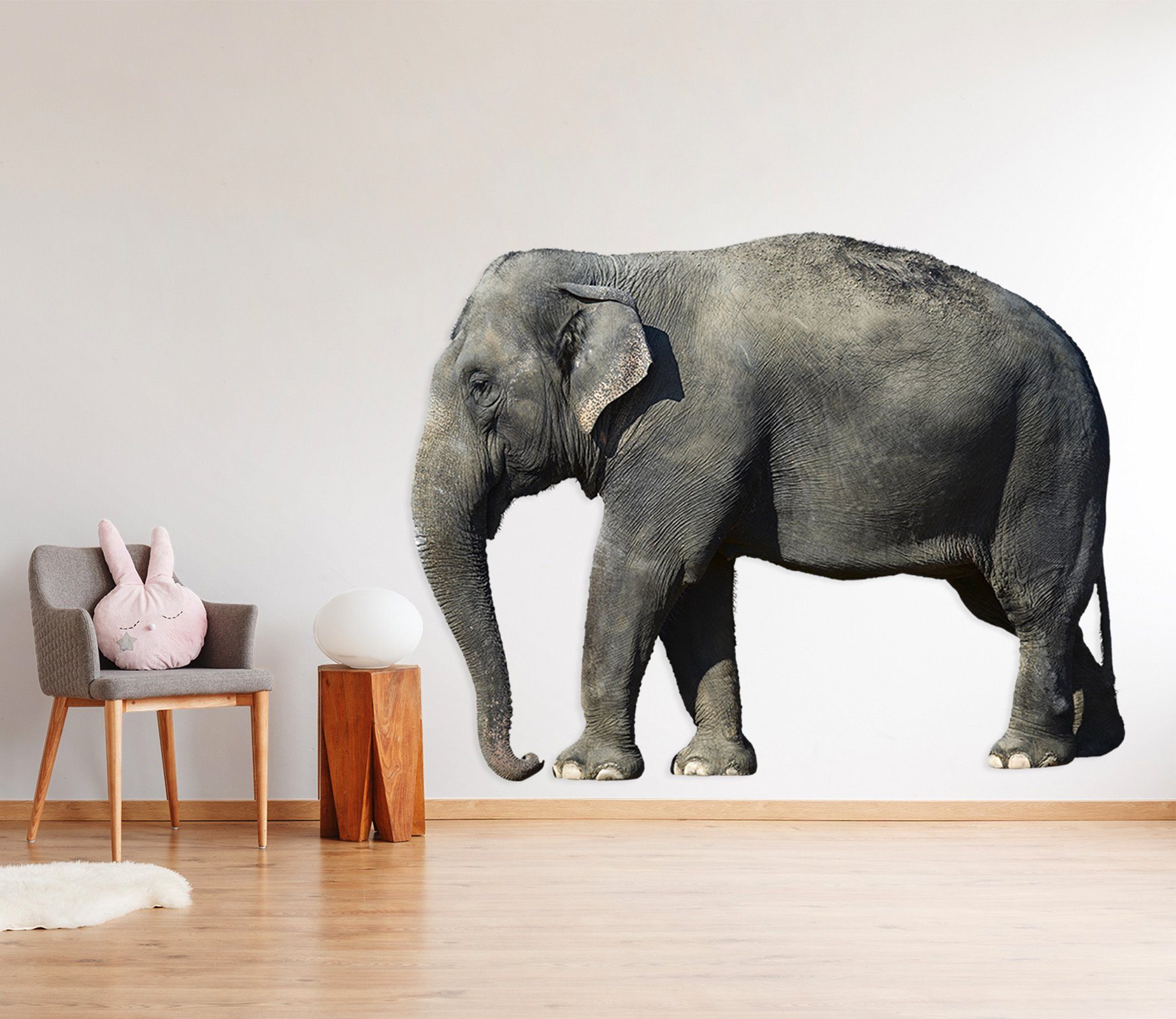 3D Elephant Walking 072 Animals Wall Stickers Wallpaper AJ Wallpaper 