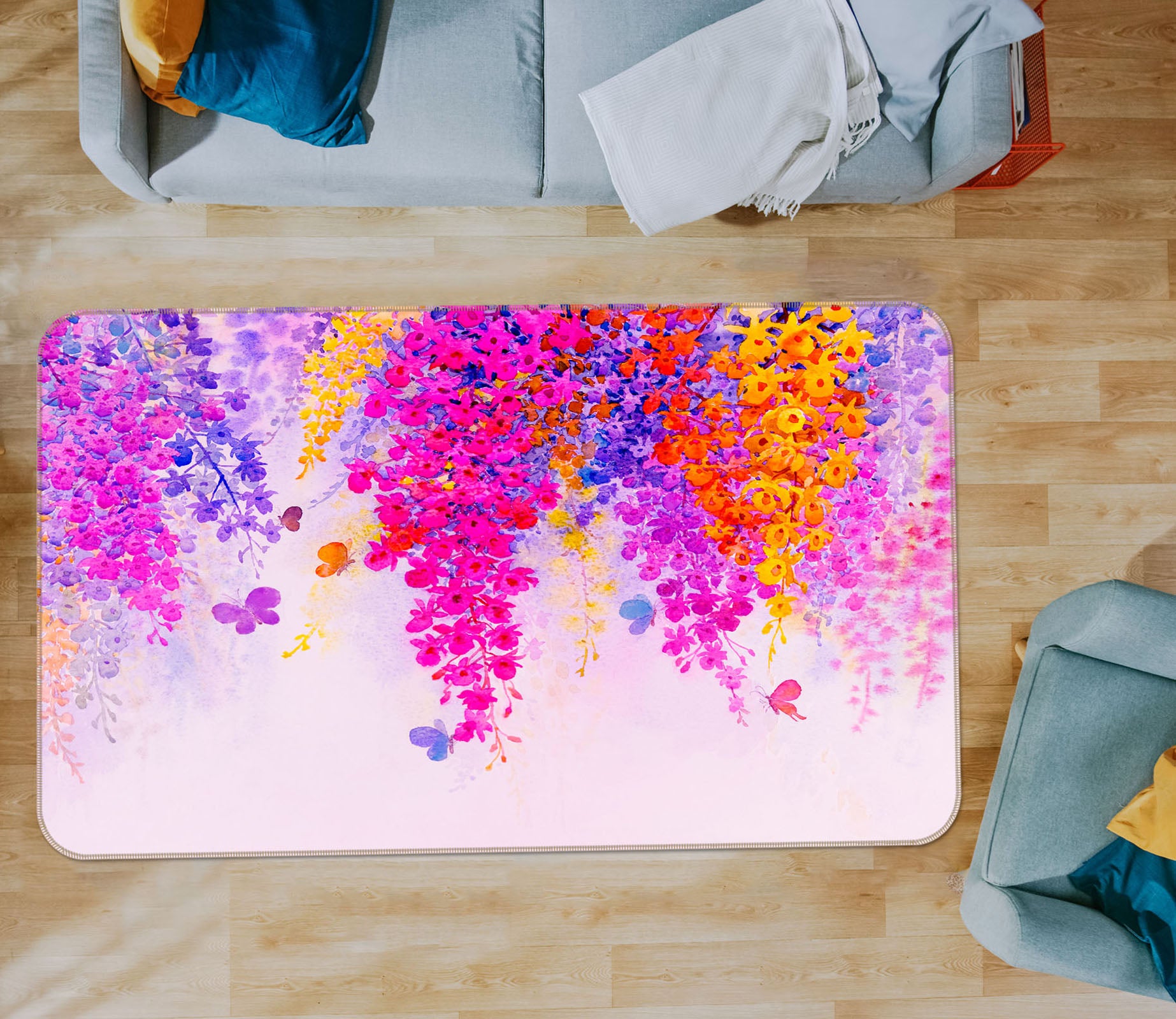 3D Flower Vine 30145 Non Slip Rug Mat